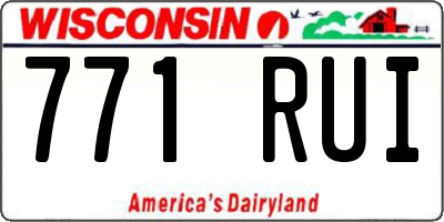 WI license plate 771RUI
