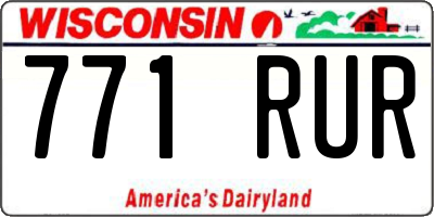 WI license plate 771RUR