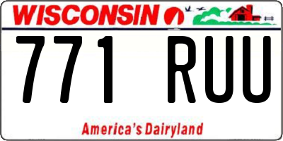 WI license plate 771RUU