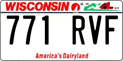 WI license plate 771RVF