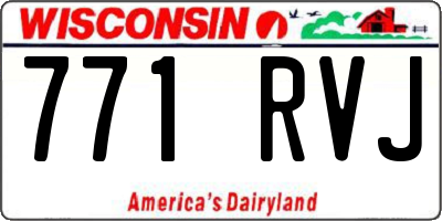WI license plate 771RVJ