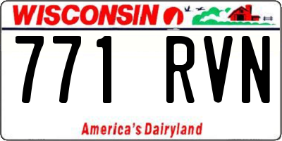 WI license plate 771RVN