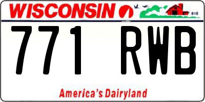WI license plate 771RWB