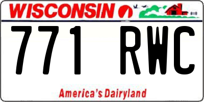 WI license plate 771RWC