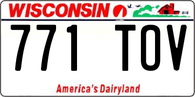 WI license plate 771TOV
