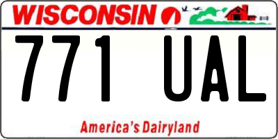 WI license plate 771UAL