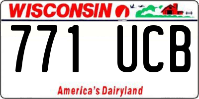 WI license plate 771UCB