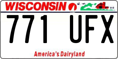WI license plate 771UFX
