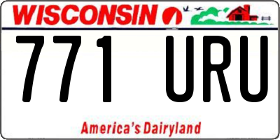 WI license plate 771URU