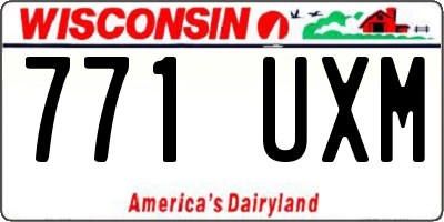 WI license plate 771UXM