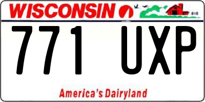 WI license plate 771UXP