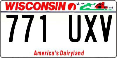 WI license plate 771UXV