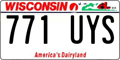 WI license plate 771UYS