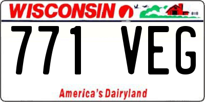 WI license plate 771VEG