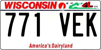 WI license plate 771VEK