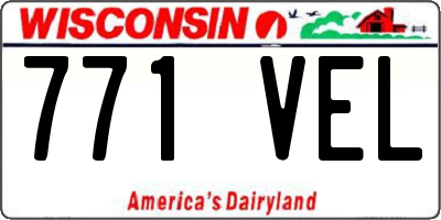WI license plate 771VEL