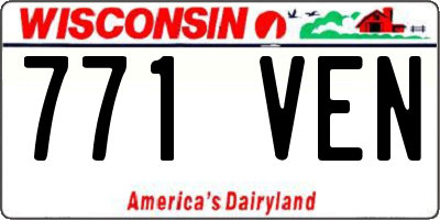 WI license plate 771VEN