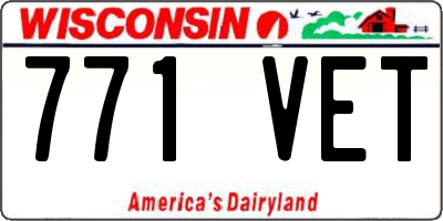 WI license plate 771VET