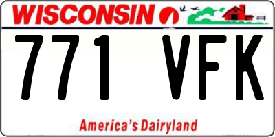 WI license plate 771VFK