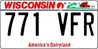 WI license plate 771VFR