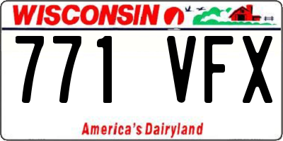 WI license plate 771VFX