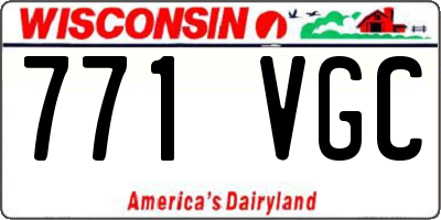 WI license plate 771VGC
