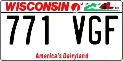WI license plate 771VGF