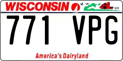 WI license plate 771VPG