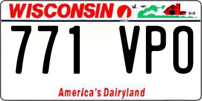 WI license plate 771VPO