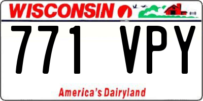 WI license plate 771VPY