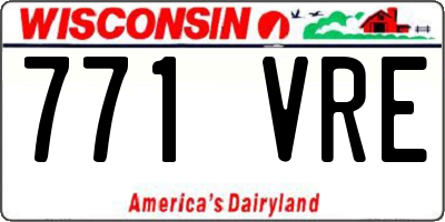 WI license plate 771VRE
