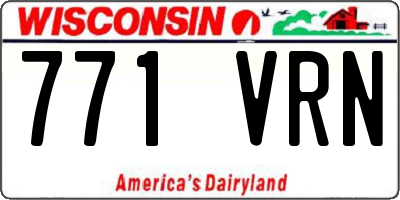 WI license plate 771VRN