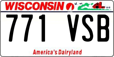 WI license plate 771VSB