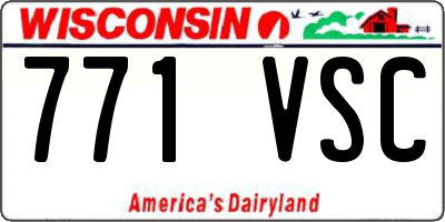 WI license plate 771VSC