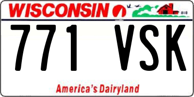 WI license plate 771VSK