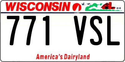 WI license plate 771VSL