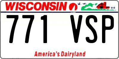 WI license plate 771VSP
