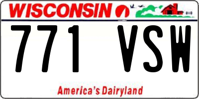 WI license plate 771VSW