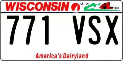 WI license plate 771VSX