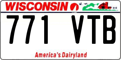 WI license plate 771VTB