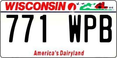 WI license plate 771WPB
