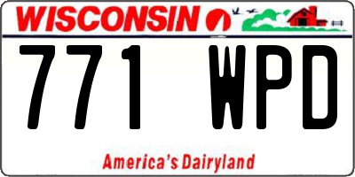 WI license plate 771WPD