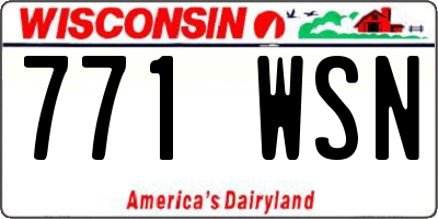 WI license plate 771WSN