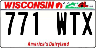 WI license plate 771WTX