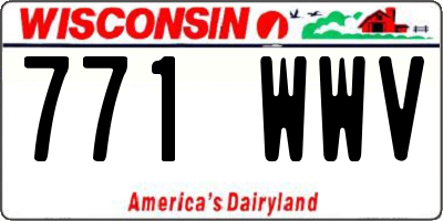 WI license plate 771WWV