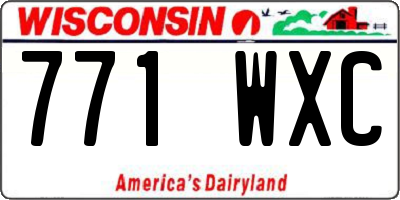 WI license plate 771WXC