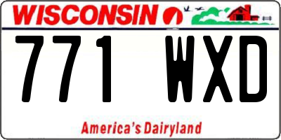 WI license plate 771WXD