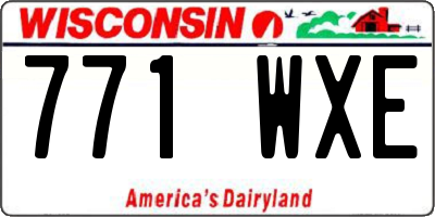 WI license plate 771WXE