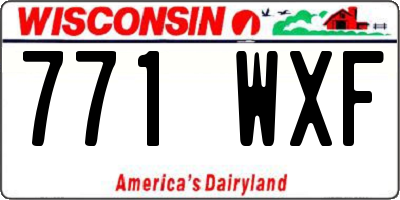 WI license plate 771WXF