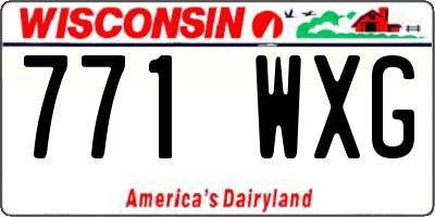 WI license plate 771WXG